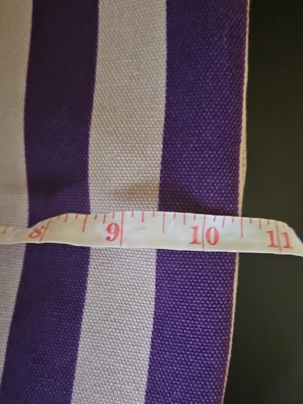 Michael Kors Striped Purple and Cream Tote with Gold-Tone Plaque - Picture 15 of 15